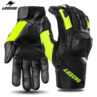 LYSCHY Motorcycle Protective Gloves Men Sheepskin Road Moto Gloves Summer Cycling Motocross Racing Gloves Knuckles Protection