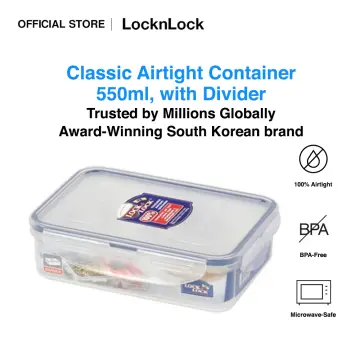 Lock&lock Rect. Short Food Container 550ml with Divider