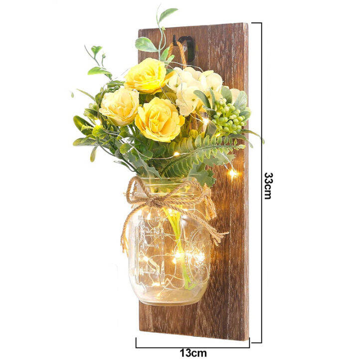 mason-jars-sconce-led-fairy-lights-and-flowers-with-remote-control-suitable-antique-wall-light-for-living-room-bedroom-decor