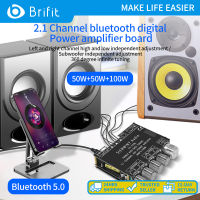 Brifit YS-S100L Bluetooth 5.0 เครื่องขยายเสียง 2.1 ช่องโมดูลซับวูฟเฟอร์ปรับเบสสูง รองรับบลูทูธ/AUX/ดิสก์ U/USB การ์ดเสียงรองรับอินพุตเสียงพร้อมฟังก์ชั่นการทำงานของ APP (50W + 50W + 100W)