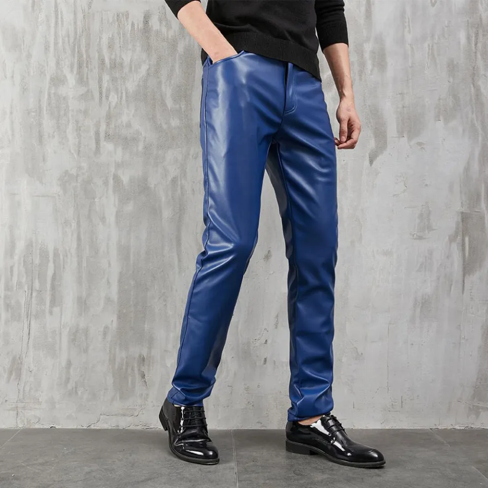 Rick Owens Slim Fit Leather Trousers in Black for Men | Lyst