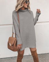 New pregnancy autumn and winter high collar solid color long-sleeved women pregnant women long dress pullover sweater