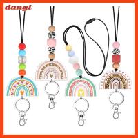 DANGL 4Pcs สีสำหรับตกแต่ง พับเก็บได้ สายคล้องคอ ที่ใส่ป้าย ของใหม่ ห่วงโซ่กุญแจ ออฟฟิศสำหรับทำงาน