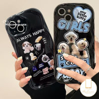 MissConnie 3D ลายการ์ตูนขยุกขยิกขอบโค้งเคสคู่สำหรับ Infinix Hot 9 10Lite 8 Hot 12 30i 9 20 8 11 10 30 Play Smart 7 6Plus 5 Note 12 G96น่ารักสร้างสรรค์ลูกสุนัขฝานุ่ม