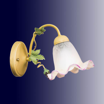 D2H โคมไฟกิ่งภายใน กิ่งไม้สีเหลือง แก้วดอกไม้ขาวขุ่น รุ่น WL-8336-1