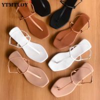 {shoe shop} ส้นแบนลำลองสำหรับผู้หญิง39; S รองเท้าแตะฟิบฟอบชายหาดฤดูร้อน T-Strap รองเท้าแตะสำหรับวันหยุดนุ่มรองเท้าแตะสายรัดข้อเท้าริมทะเลสำหรับเด็กผู้หญิง