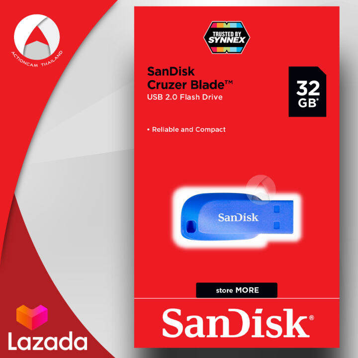 sandisk-cruzer-blade-usb-2-0-แฟลชไดร์ฟ-32gb-sdcz50c-032g-b35be-blue-เมมโมรี่-แซนดิส-แฟลซไดร์ฟ-ประกัน-synnex-รับประกัน-5-ปี