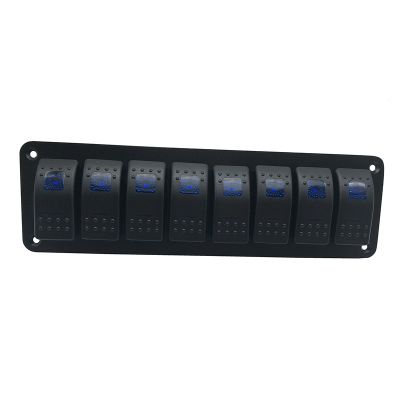 Waterproof 8 Gang 2LED Light Rocker Switch Panel Circuit Breaker 12V boat marine