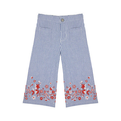 กางเกงขายาวเด็กผู้หญิง Mothercare blue wide-leg trousers with embroidery YC605