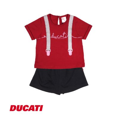 Ducati BABY GIRL เสื้อยืด แขนสั้น และกางเกงสั้น สําหรับเด็ก D821240-826079 br