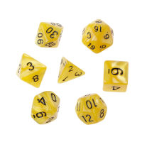 7Pcs Polyhedral ลูกเต๋าสีขาวสำหรับมังกร Pathfinder D20 D12 2xD10 D8 D6 D4