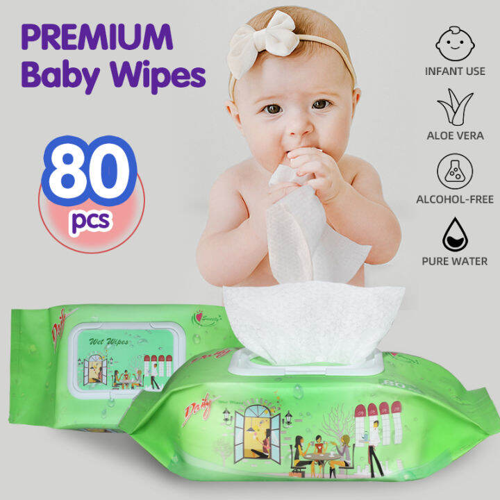 80 Count Baby Wipes Wet Wipes Alcohol Free Paraben Free Fragrance Free