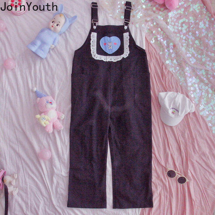 joinyouth-jumpsuit-women-summer-thin-cute-sweet-high-waist-wide-leg-pants-loose-cotton-rompers-korean-fashion-solid-overalls