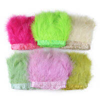 2เซ็ต กระเป๋า Marabou Full Feather Trim สีสัน Plumes ริบบิ้นชุดแต่งงานเสื้อผ้าเย็บผ้าอุปกรณ์เสริม DIY หัตถกรรม Decor