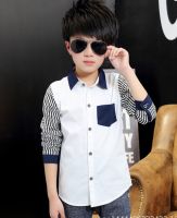 2023 Autumn Childrens Clothing Boys Shirts Casual Splice Long Sleeves Cotton Baby Boy Shirts For Big Boys Kids Print Shirt Tops