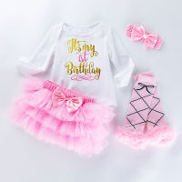 Birthday Gifts Baby Girl Clothing Set Newborn Cotton bodysuits+Tutu Skirt+Leg warmers+headband 4pcsSets Infant Party Clothes