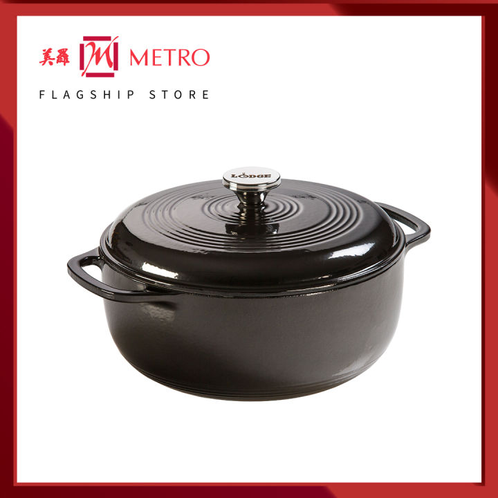 Lodge 6 QT Midnight Chrome Enamel Dutch Oven