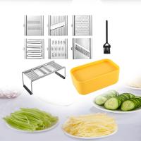 Fityle อุปกรณ์ที่ใช้ในครัวเครื่องหั่นผักหั่นชีสเครื่องตัดผักแบบ6อิน1,เครื่องหั่นผักที่สับหัวหอมมีดหั่นอาหารเครื่องขูดแครอท