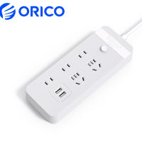 Orico [ปลั๊กจีน] ปลั๊กไฟเต้าเสียบปลั๊กไฟ5AC 2พอร์ต USB สายพ่วง STOP Kontak Listrik สำหรับสำนักงานบ้าน