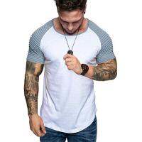 New Mens Fashion Mens casual sports tshirt thin slim fashion color matching T Shirts Summer Thin short-sleeved T-shirt