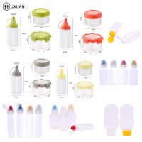 1-4pcs Transparent Spices Bottle With Lid Portable Mini Sauce Seasoning Box Dispenser Salt Spice Jar Sauce Squeeze Bottle