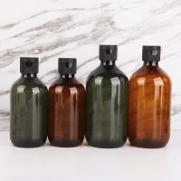 300/500ML Refillable Bottle Brown Shampoo Shower Gel Flip Bottle Large Capacity Pure Dew No Spill Durable Storage Contianer