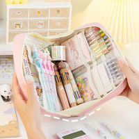 Large-capacity opening student pencil case multi-functional classification storage cosmetic bag ins high-value stationery box