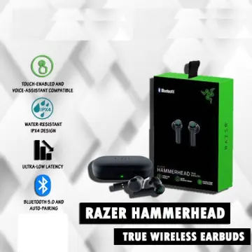 Razer Hammerhead True Wireless Bluetooth Gaming Earbuds: 60ms Low-Latency -  IPX4 Water Resistant - Bluetooth 5.0 Auto Pairing - Touch Enabled - 13mm