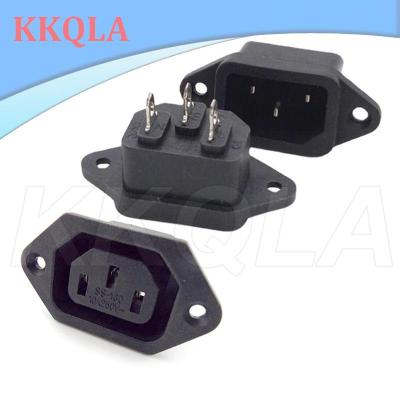QKKQLA 3 pin AC IEC Straight Female Male Socket Charging Extension Line Cable Plug power Connector C13 C14 10A 250V Rewirable