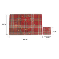 Christmas Placemat Coaster Bowl Cup Mat Set Kitchen Ornaments Home Dining Table Pad Xmas Decor Ornament Kitchen Accessories