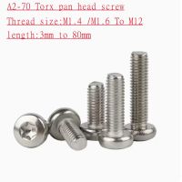 2/100pcs Stainless Steel GB2672 Torx Pan Head Screw Six-Lobe Round Head Machine Screws M1.4 M1.6 M2 M2.5 M3 M4 M5 M6 M8 M10 M12 Screw Nut Drivers