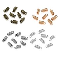 100pcs/lot Spring Crimp Clasps Metal Coil Cord Fastener End Caps Connectors DIY Necklace Connectors Jewelry Making Findings 【hot】d25bil