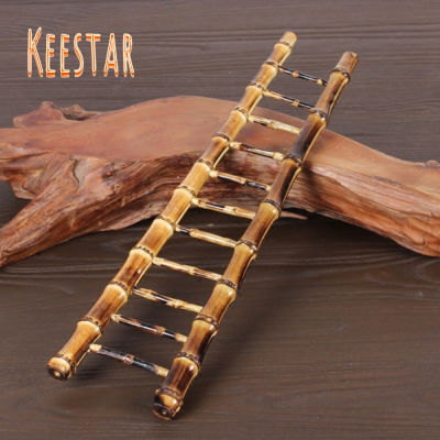 Keestar ไม้ไผ่ตกแต่งบ้านสร้างสรรค์เครื่องประดับไม้ไผ่แส้บันไดขนาดเล็กรากไม้ไผ่ก้าวเพิ่มความมั่งคั่ง