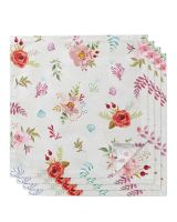 Flowers Foliage Table Napkins Set Dinner Handkerchief Towel Napkins Cloth for Wedding Party Banquet