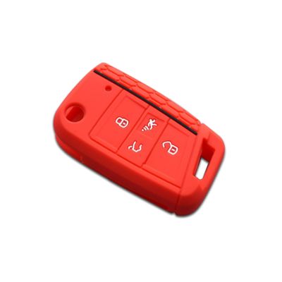 dvvbgfrdt Muchkey Silicone Cover Holder Key Protection Smart Key Cover Of 4 Button Fits For Vw Paul Mk7 1PC
