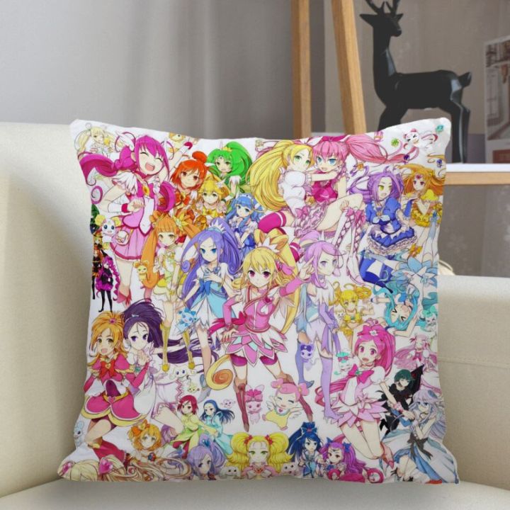 hot-aa-musife-custom-smile-precure-ปลอกหมอนตกแต่งบ้านปลอกหมอนสี่เหลี่ยมซิปขนาด45-45ซม-ปลอกหมอนอิงจัดส่งจากผู้ผลิต