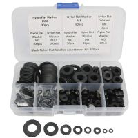 960 Pcs Nylon Flat Round Washers Gaskets Spacers Assortment Set for Screw Bolt(Black)