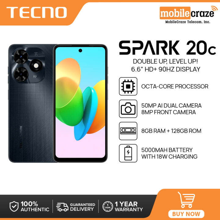 TECNO Spark 20C Smartphone | 8GB+128GB | Octa-core Processor | 50MP ...