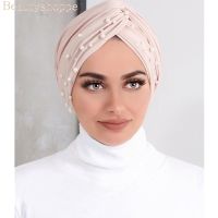 Tudung ผ้าพันคอผ้าโพกศีรษะไขว้มุสลิมสำหรับผู้หญิงเสื้อเจอร์ซี่อิสลามหมวกหิญาบอาหรับผ้าโพกศีรษะผ้าโพกศีรษะผู้หญิงมุสลิม Turbante Mujer