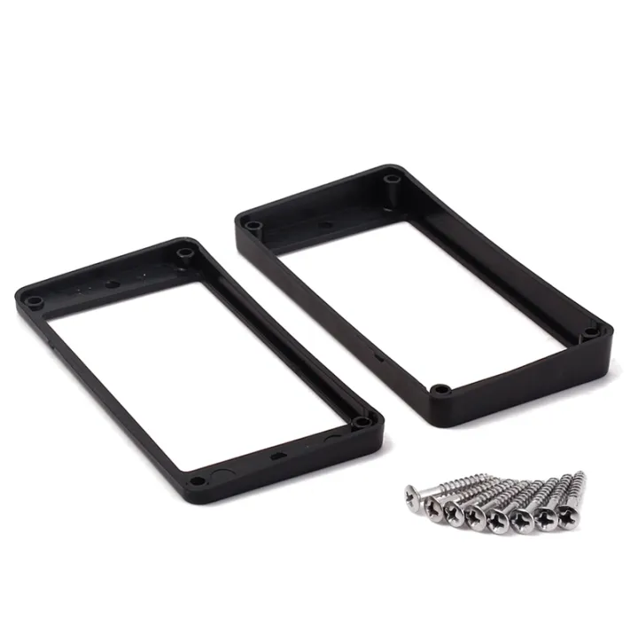 2 Stuks Humbucker Pickup Covers En Rings - Zwart - Voor Elektrische Gitaar En Precision Bass