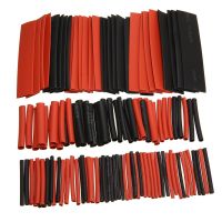 127pcs 2:1 Polyolefin Heat Shrink Tubing Tube Sleeving Wrap Wire Kit  Red+Black Shrinking Wire Cable Pipe Sleeve Assorted Kits Cable Management