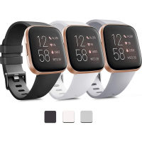 3แพ็คซิลิโคนสายรัดใช้งานร่วมกับFitbit Versa 2สำหรับผู้หญิงผู้ชาย,คลาสสิกปรับสายรัดเล่นกีฬาสำหรับFitbit Versa &amp; Fitbit Versa Lite Smartwatch