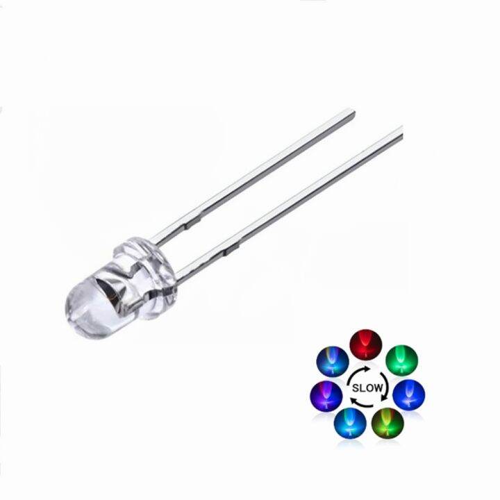 100pcs 3mm Colorful Slow/Fast Flashing LED Diode Blinking Light