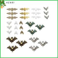 HENRI 30PCS สไตล์ผสมกัน เครื่องรางรูปค้างคาว หลายสี โลหะผสมอัลลอยด์ จี้รูปค้างคาวฮาโลวีน งานหัตถกรรมหัตถกรรม ตกแต่งแบบห้อย สำหรับกำไลข้อมือ