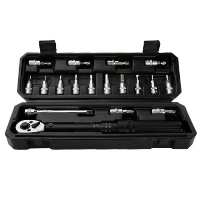 WISRETEC 2-20Nm 1/4 I-nch 18PCS Dual Scable Torque Wrench Set Preset Torque Wrench Bits Set Adjustable Torque Wrench for Household Bicycle Car Repairing with Storage Box