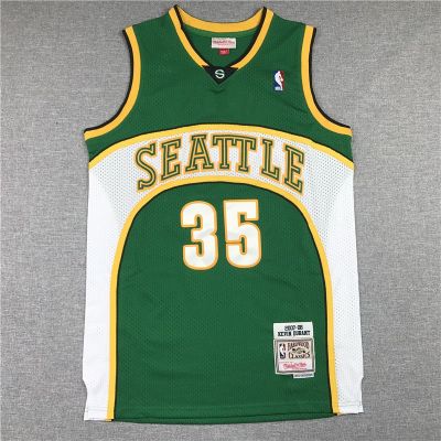 The Newest เสื้อบาสเกตบอลเอ็นบีเอ 【 5 สไตล์】NBA Jersey Seattle Super Sonics No.35 DURANT เสื้อบาสเก็ตบอลสีเขียวย้อนยุค