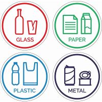 【cw】 Warning Decoration of Glass Paper and Plastic Signs Stickers Accessories Adhesive Recycling Label Decal 【hot】