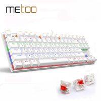 METOO 87/104ปุ่มแบบมีสายแป้นพิมพ์เชิงกลสำหรับเล่นเกมไฟแบ็คไลท์ LED N/spanish สำหรับคอมพิวเตอร์แล็ปท็อปนักเล่นเกม