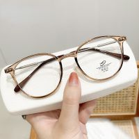 Fashion Anti blue Reading Glasses for Men Women Portable Cold Tea Color Ultra light Small Frame Eyewear Middle aged Elderly