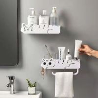 Bathroom Shelves Balcony Kitchen Corner Shelf Wall Mounted Bathroom Soap Dish Kitchen Storage Shelf Plastic Nail-Free